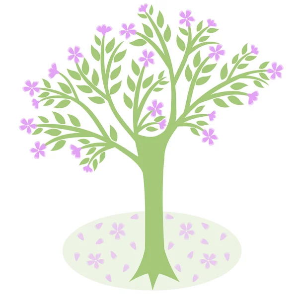 Árbol de flores — Vector de stock