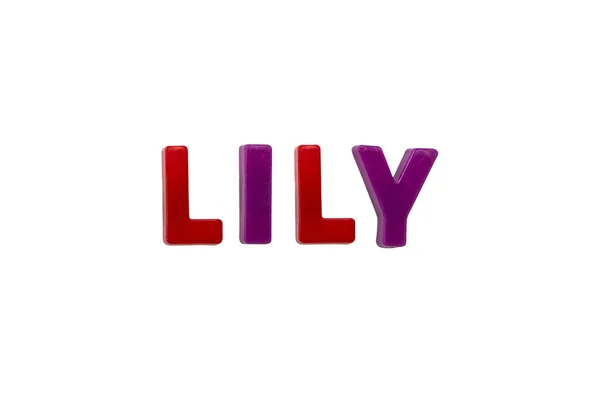 Letter magnets LILY — Stock Photo, Image