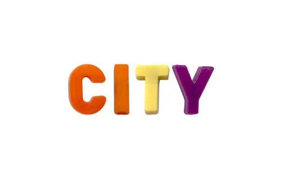 Ímãs de letras CITY — Fotografia de Stock
