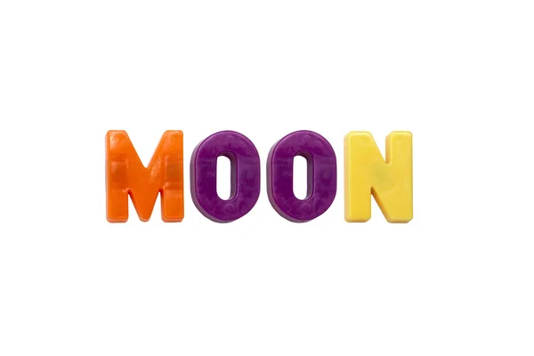 Ímãs de letras MOON — Fotografia de Stock
