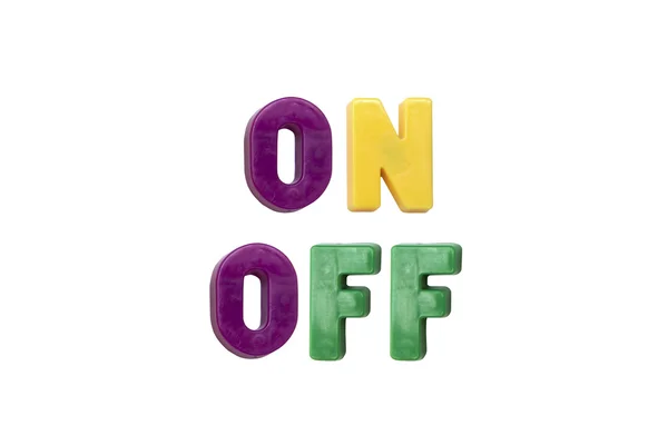 Letter magnets ON OFF — Stock Photo, Image