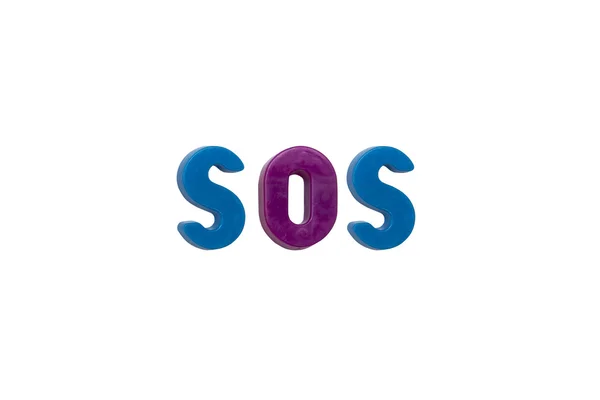 Ímãs de letras SOS — Fotografia de Stock