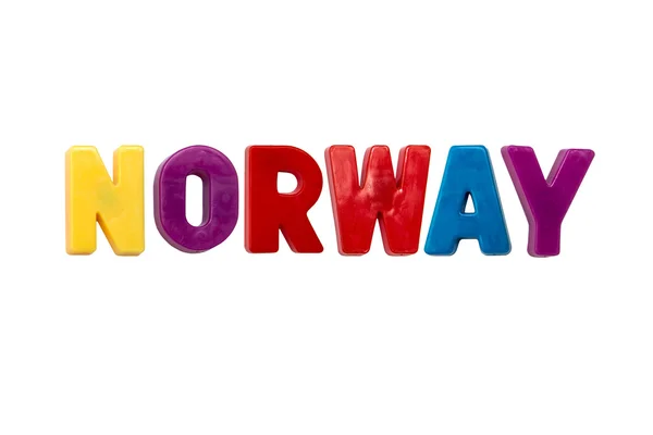 Briefmagnete Norwegen isoliert auf weiß — Stockfoto