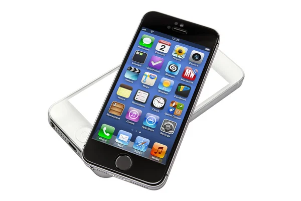 Witte iphone5 en zwart iphone5s — Stockfoto