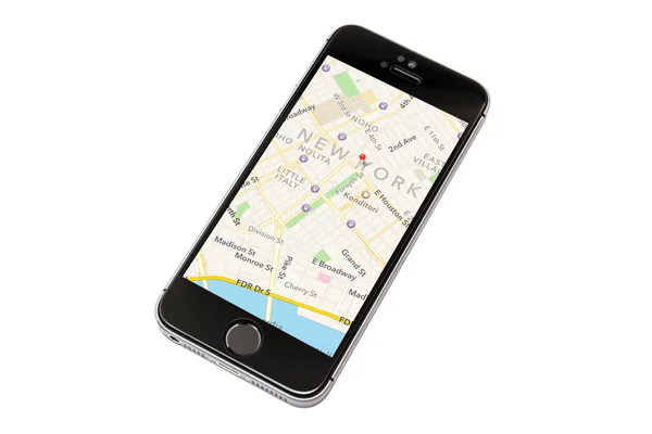IPhone 5S and New York Map — Stock Photo, Image