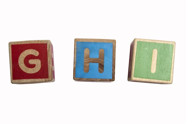 Alphabet blocks GHI — Stock Photo, Image