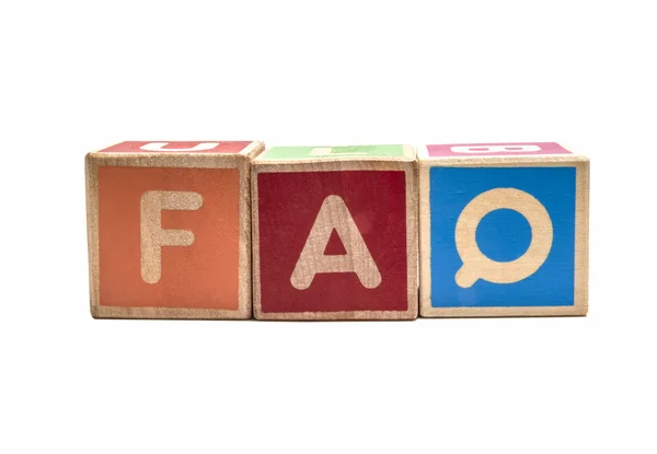 Alphabet blocks FAQ — Stock Photo, Image