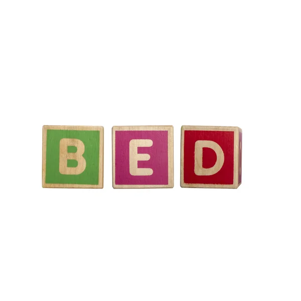 Alphabet blocks BED — Stock Photo, Image