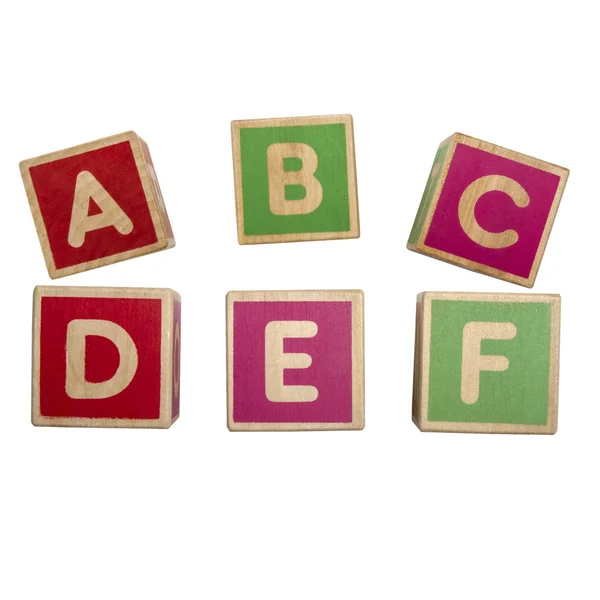 Alphabet blocks ABCDEF — Stock Photo, Image