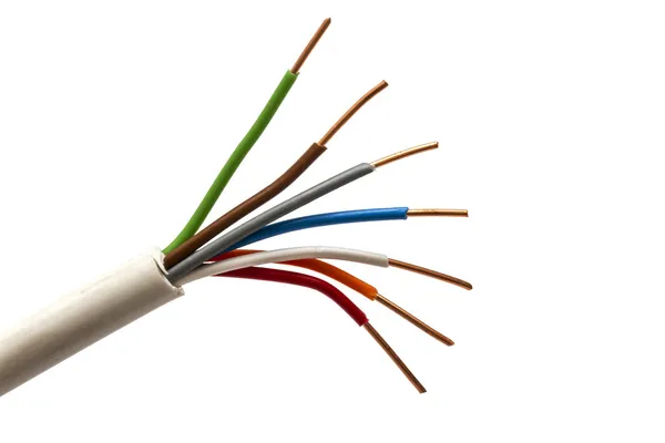 Цветные электрические провода — стоковое фото