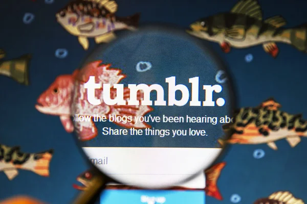 Close up of tumblr website — Stock Photo, Image