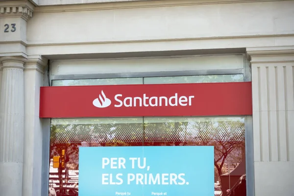 Barcelona Spain May 2022 Santander Bank Santander Group Spanish Banking — Stock Photo, Image