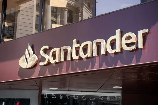 Barcelona España Mayo 2022 Banco Santander Santander Group Grupo Bancario — Foto de Stock