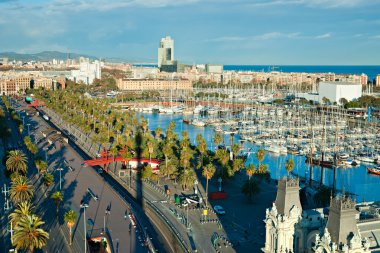 Barcelona port view hava.