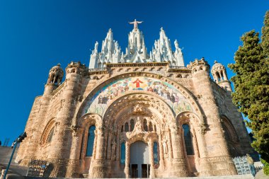 Tibidabo kilise Barcelona, İspanya.