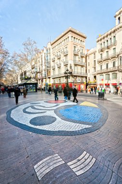 BARCELONA, SPAIN - DECEMBER 20: La Rambla on December 20, 2011 i clipart