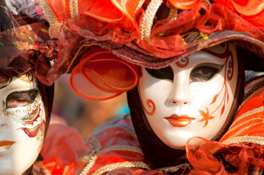 Venedik - Mart 05: karnaval Venedik, bir ann katılımcı