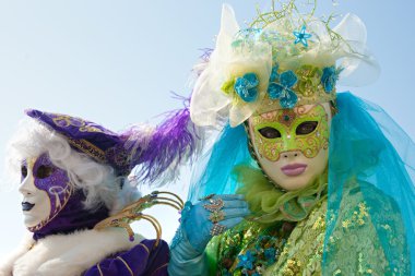 Venedik - Mart 05: karnaval Venedik, bir ann katılımcı