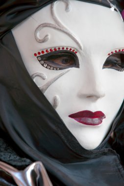 Venedik - Mart 05: karnaval Venedik, bir ann katılımcı