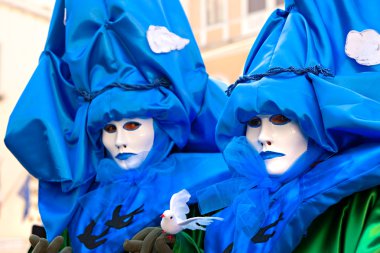 Venedik - Mart 05: karnaval Venedik, bir ann katılımcı