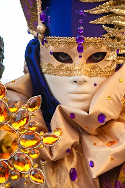 Venedik - Mart 05: karnaval Venedik, bir ann katılımcı