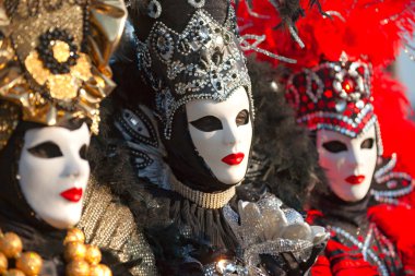 Venedik - Mart 05: karnaval Venedik, bir ann katılımcı