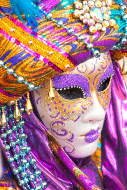 Venedik, İtalya 'da karnaval maskesi.