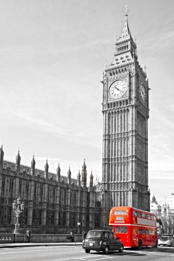 The Big Ben, the House of Parliament and the Westminster Bridge clipart