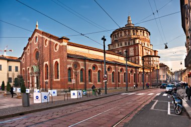 Milan - 11 Aralık: Santa Maria dlle Grazie. Kilisenin içerir