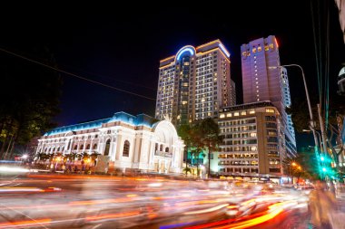 ho chi minh City, vietnam gece görünümü.