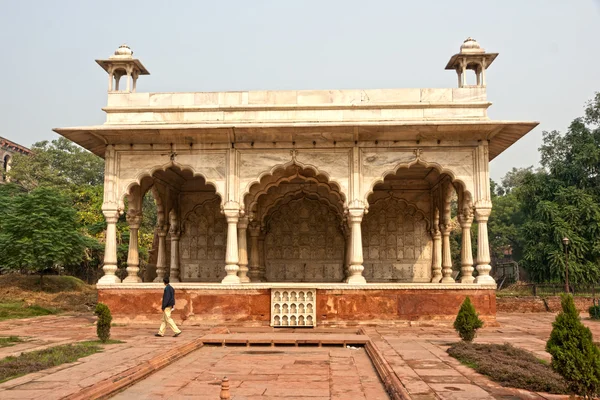 Hal van publiek (diwan-i-khas), rode fort, oude delhi, india. — Stockfoto