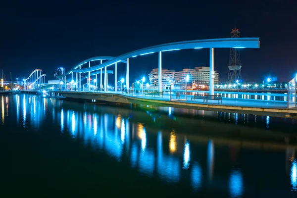 Night shot of the Rambla de Mar, barcelona, Spain. — Stock Photo, Image