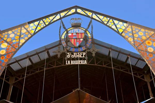 Mercat de la boqueria, barcelona, Španělsko. — Stock fotografie