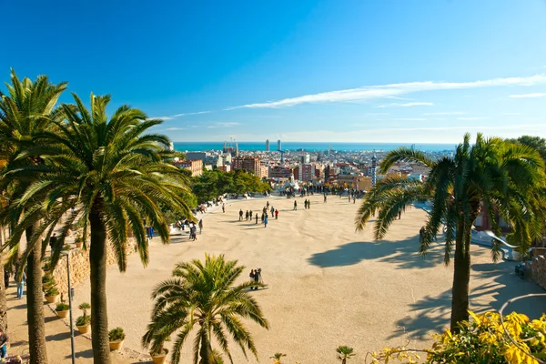 Park guell, Barselona, İspanya Barselona manzarası. — Stok fotoğraf