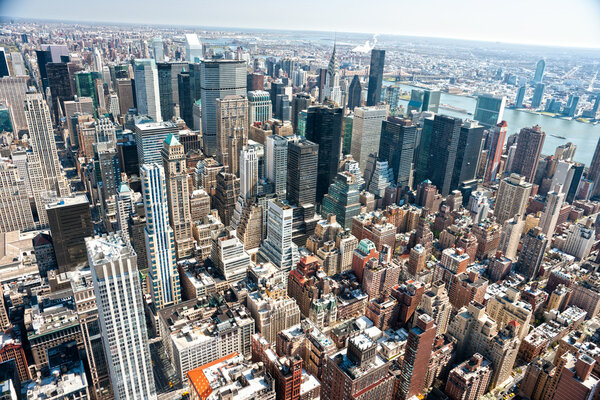 Aerial view of Manhattan, New York City. USA.
