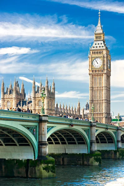 Il Big Ben, la Camera del Parlamento e il ponte di Westminster — Foto Stock