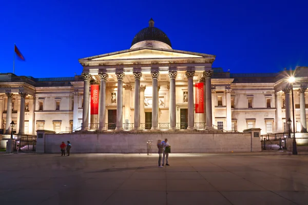 Foto Notturna Della Galleria Nazionale Londra Regno Unito — Foto Stock