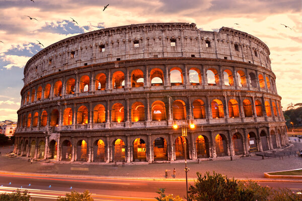 The Majestic Coliseum Amphitheater, Rome, Italy.