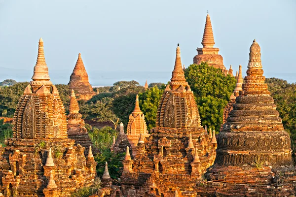 Bagan, naplementekor, Mianmar. — Stock Fotó