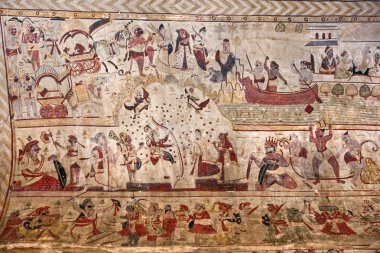 tipik boyama duvar bir ceylan'ın Sarayı, Hindistan.