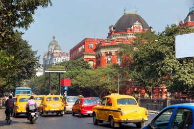 Street of Calcutta (Kolkata), West Bengal, India. clipart