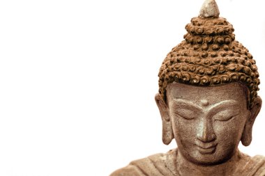 bronz, Nepal'den bir Buda'nın yüz yakın çekim resmi.