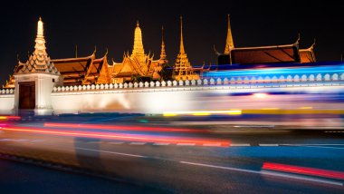 Wat Phra Kaew at night, bangkok, Thailand. clipart