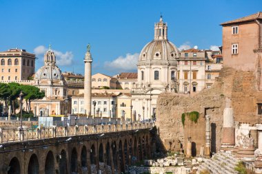 trajan sütunu, forum, piazza Venedik, Roma, İtalya.