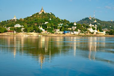 Golden pagoda sagaing hill, mandalay, Myanmar.