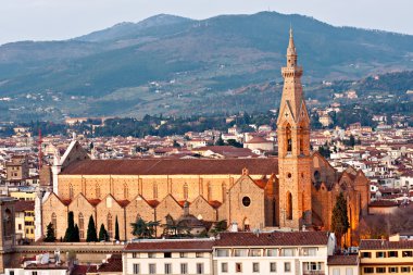 Floransa santa croce Kilisesi'nin görünümü. Toskana.
