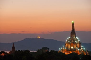 gawdawpalin pahto, alacakaranlık, bagan, myanmar.