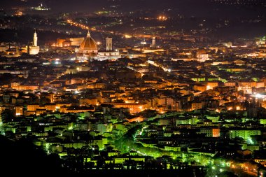 Night view of Florence from Fiesole. clipart