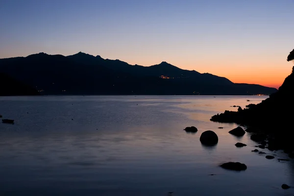 Sunset at Forno, on the Biodola Bay, Elba island. — Stock Photo, Image
