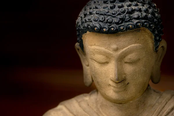 Close-up picture of a Buddha Face in Bronze, from Nepal. — Stock Photo, Image